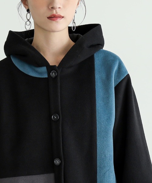 n'OrLABEL(ノアールレーベル)の「『配色メルトンコート』(その他アウター・レディース・ブラウン/ブラック・1/2)」の13枚目の写真