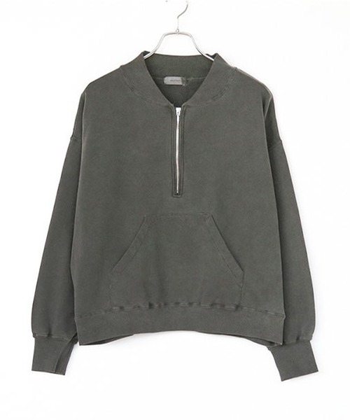 ピグメントスウェットハーフジッププルオーバー（スウェット