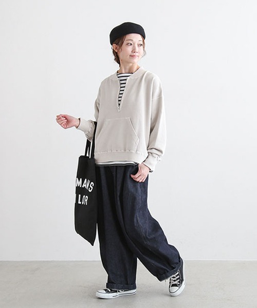 ピグメントスウェットハーフジッププルオーバー（スウェット