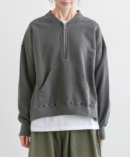 【即購入可】SOLAMONAT　ピグメントスウェットハーフジッププルオーバー ピグメントスウェットハーフジッププルオーバー（スウェット