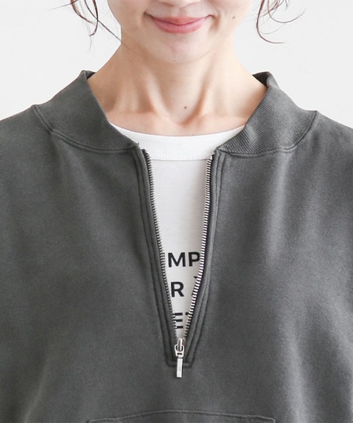 ピグメントスウェットハーフジッププルオーバー（スウェット