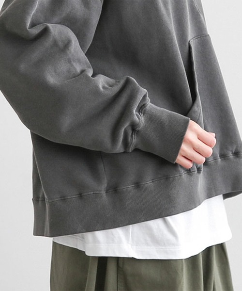 ピグメントスウェットハーフジッププルオーバー（スウェット