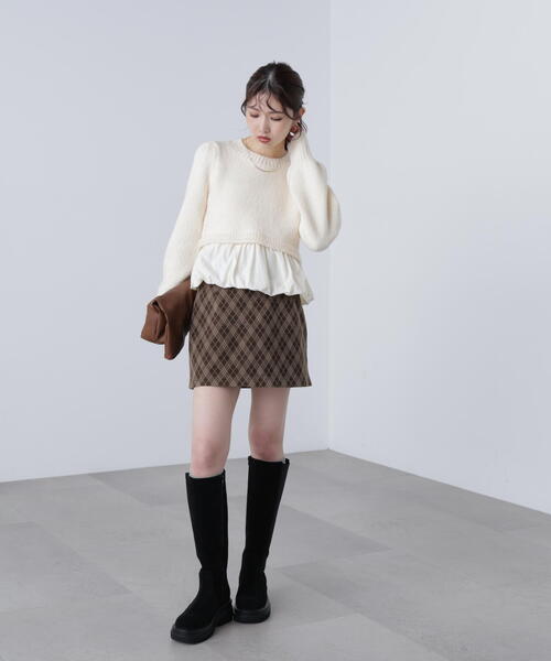 FREE'S MART（フリーズマート）の「◆バイアスチェックミニスカート（スカート・レディース・グレー系その他/ブラック/ブラウン系その他・MEDIUM/SMALL）」の11枚目の写真