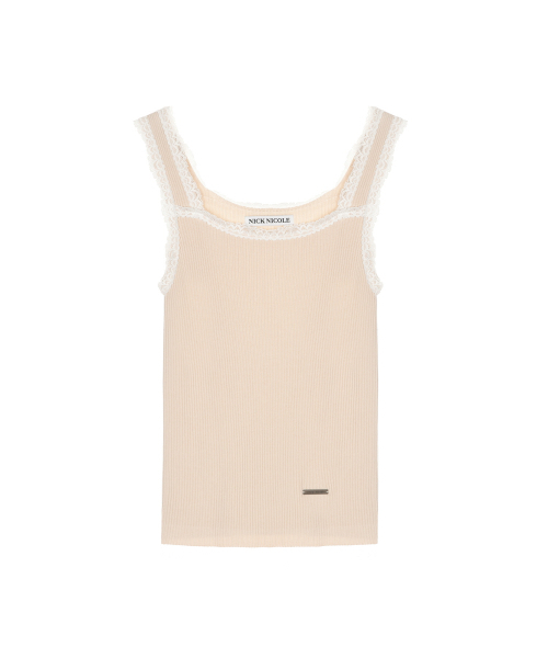 NICK&NICOLE(ニックアンドニコール)の「LACE KNIT SLEEVELESS_BEIGE(Tシャツ/カットソー・レディース・その他・FREE)」の4枚目の写真