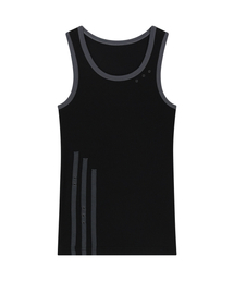 AAKAM（アーカム）の「3-Lined Eyelet Sleeveless (Black)（Tシャツ/カットソー・メンズ）」