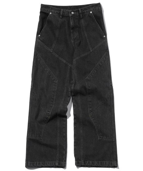 CPGN STUDIO（コンパーニョ）の「ミックス切開ワイドデニムパンツブラック（デニムパンツ・レディース・その他・SMALL/MEDIUM/LARGE）」の2枚目の写真