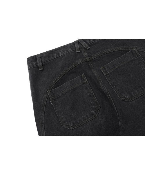 CPGN STUDIO（コンパーニョ）の「ミックス切開ワイドデニムパンツブラック（デニムパンツ・レディース・その他・SMALL/MEDIUM/LARGE）」の4枚目の写真