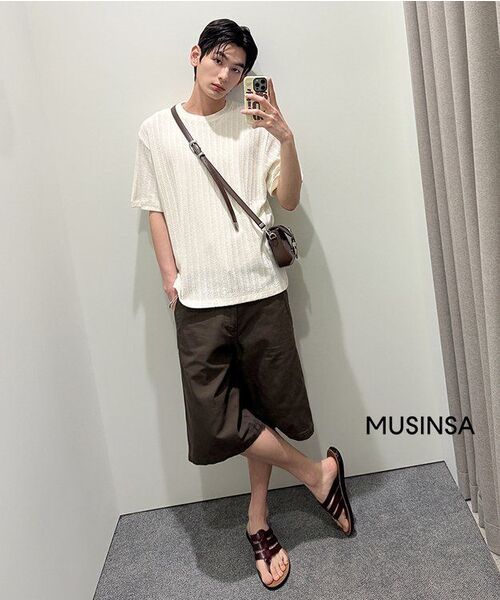 MUSINSA STANDARD（ムシンサスタンダード）の「リラックスドクロシェニットTシャツ[アイボリー]（Tシャツ/カットソー・メンズ・その他・SMALL/MEDIUM/LARGE/X-LARGE/XX-LARGE）」の6枚目の写真