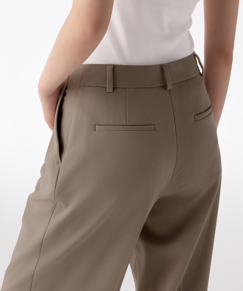 MUSINSA STANDARD WOMAN（ムシンサスタンダードウーマン）の「レディースウエストバンドレスワイドスラックス【ダスティベージュ】（スラックス・レディース・その他・34/32/31/24/25/26/27/28/30/29）」の6枚目の写真