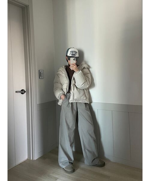 MUSINSA STANDARD WOMAN（ムシンサスタンダードウーマン）の「レディースウエストバンドレスワイドスラックス【ダスティベージュ】（スラックス・レディース・その他・34/32/31/24/25/26/27/28/30/29）」の8枚目の写真