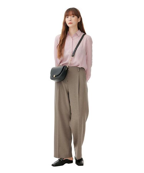 MUSINSA STANDARD WOMAN（ムシンサスタンダードウーマン）の「レディースウエストバンドレスワイドスラックス【ダスティベージュ】（スラックス・レディース・その他・34/32/31/24/25/26/27/28/30/29）」の12枚目の写真