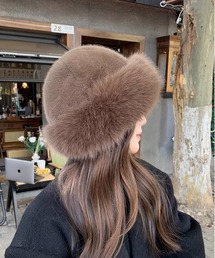 INASTUDIOS（イーナストゥディオス）の「ボリュームファー ニットキャップ（ニットキャップ/ビーニー）」