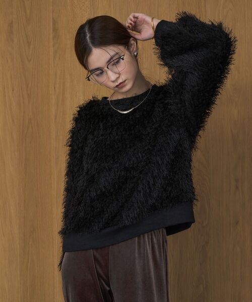 kivi（キヴィ）の「シャギーボアプルオーバー（Tシャツ/カットソー・レディース・ベージュ/ブラック/ライトブルー・FREE）」の4枚目の写真