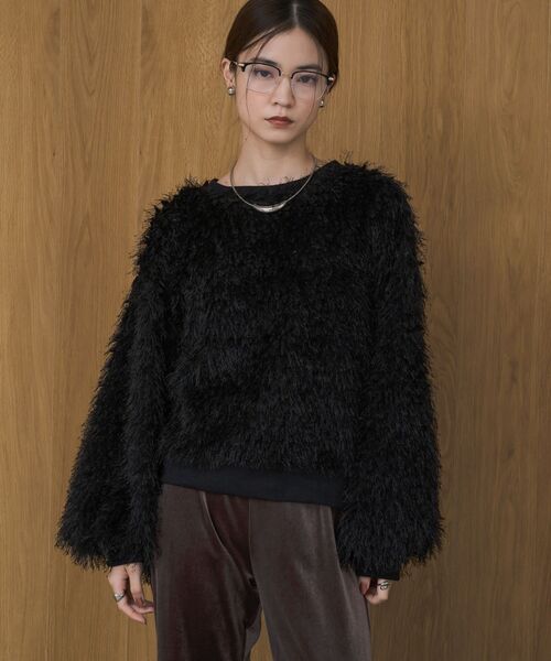 kivi（キヴィ）の「シャギーボアプルオーバー（Tシャツ/カットソー・レディース・ベージュ/ブラック/ライトブルー・FREE）」の5枚目の写真