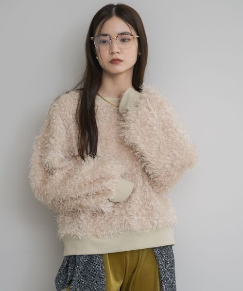 kivi（キヴィ）の「シャギーボアプルオーバー（Tシャツ/カットソー・レディース・ベージュ/ブラック/ライトブルー・FREE）」の7枚目の写真