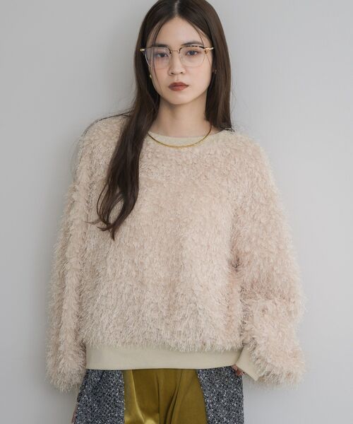 kivi（キヴィ）の「シャギーボアプルオーバー（Tシャツ/カットソー・レディース・ベージュ/ブラック/ライトブルー・FREE）」の10枚目の写真