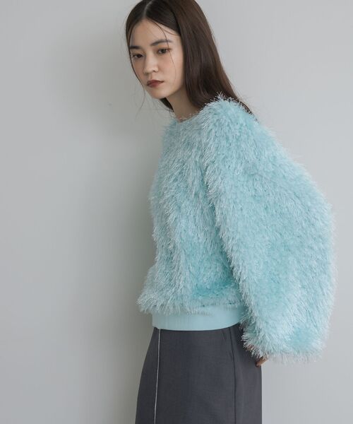 kivi（キヴィ）の「シャギーボアプルオーバー（Tシャツ/カットソー・レディース・ベージュ/ブラック/ライトブルー・FREE）」の13枚目の写真