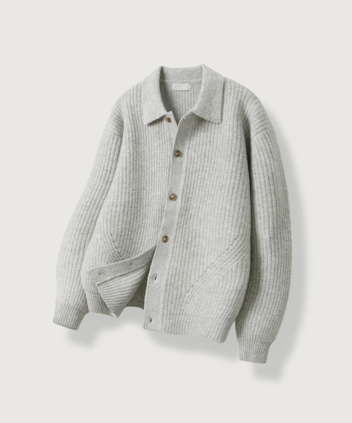 Heavy Haji Kara Cardigan_White Melange