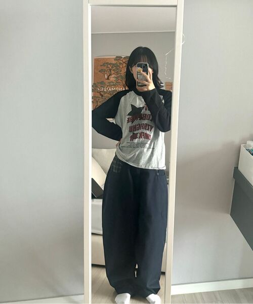 SCALLYWAG（スカリーワグ）の「ポイントチェックノンフェイドデニムパンツ[インディゴ]（その他パンツ・レディース・その他・X-LARGE/SMALL/MEDIUM/LARGE）」の2枚目の写真