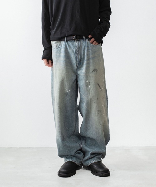 VEIN (ヴェイン)の「11OZデニム バギージーンズ / 11OZ DENIM BAGGY JEANS(デニムパンツ・メンズ・ライトインディゴブルー/ブラック・1/3/2)」の2枚目の写真