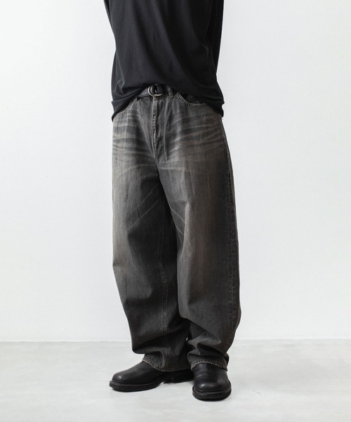 VEIN (ヴェイン)の「11OZデニム バギージーンズ / 11OZ DENIM BAGGY JEANS(デニムパンツ・メンズ・ライトインディゴブルー/ブラック・1/3/2)」の1枚目の写真