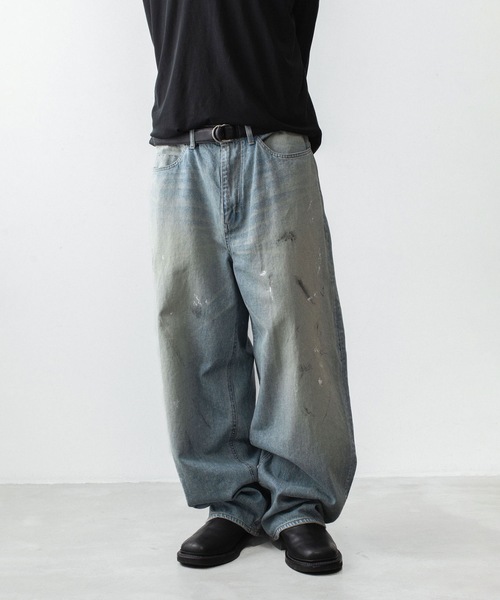 VEIN (ヴェイン)の「11OZデニム バギージーンズ / 11OZ DENIM BAGGY JEANS(デニムパンツ・メンズ・ライトインディゴブルー/ブラック・1/3/2)」の5枚目の写真