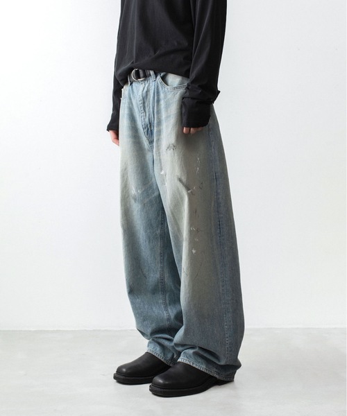 VEIN (ヴェイン)の「11OZデニム バギージーンズ / 11OZ DENIM BAGGY JEANS(デニムパンツ・メンズ・ライトインディゴブルー/ブラック・1/3/2)」の6枚目の写真