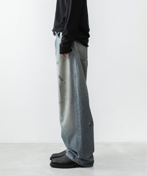 VEIN (ヴェイン)の「11OZデニム バギージーンズ / 11OZ DENIM BAGGY JEANS(デニムパンツ・メンズ・ライトインディゴブルー/ブラック・1/3/2)」の7枚目の写真