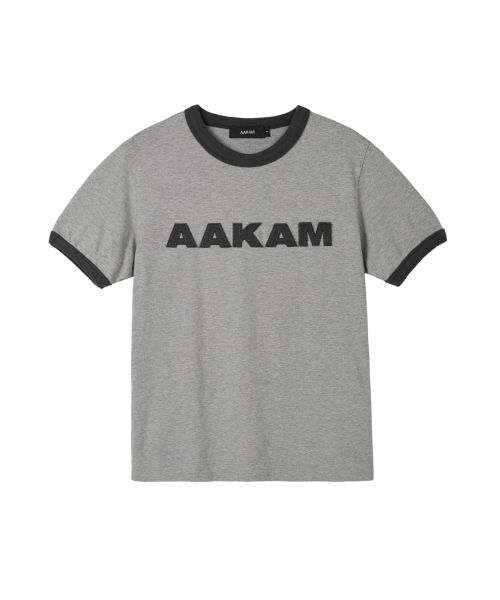AAKAM(アーカム)の「Logo Patch Ringer Top (Gray-Charcoal)(Tシャツ/カットソー・レディース・その他・1/2)」の1枚目の写真
