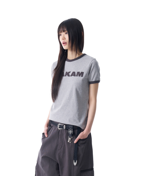 AAKAM(アーカム)の「Logo Patch Ringer Top (Gray-Charcoal)(Tシャツ/カットソー・レディース・その他・1/2)」の5枚目の写真