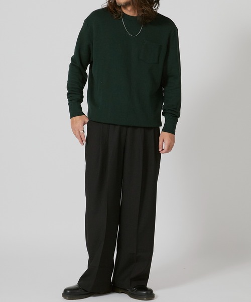 FLISTFIA（フリストフィア）の「FLISTFIA Long Sleeve Sweater / LR01016（スウェット・メンズ・ダークグリーン・3）」の6枚目の写真