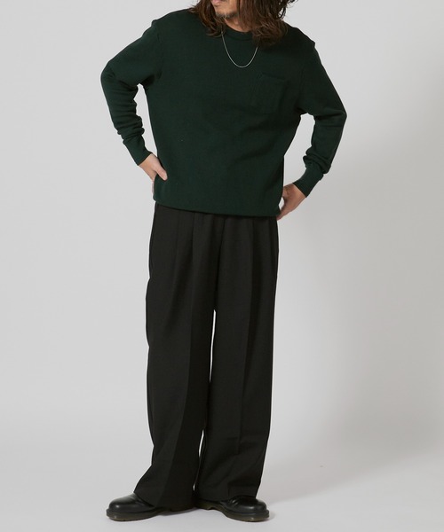 FLISTFIA（フリストフィア）の「FLISTFIA Long Sleeve Sweater / LR01016（スウェット・メンズ・ダークグリーン・3）」の7枚目の写真