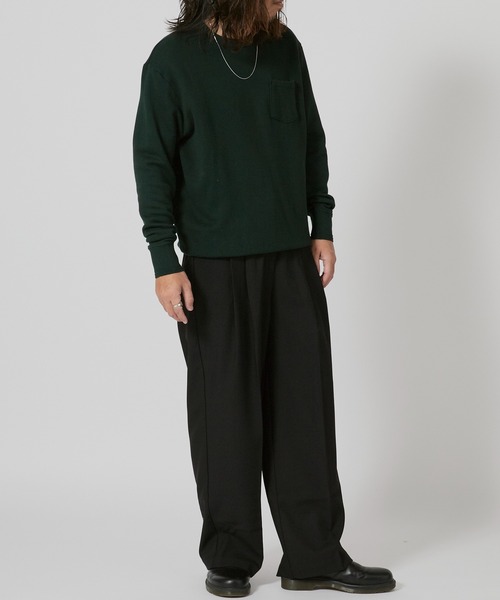 FLISTFIA（フリストフィア）の「FLISTFIA Long Sleeve Sweater / LR01016（スウェット・メンズ・ダークグリーン・3）」の8枚目の写真