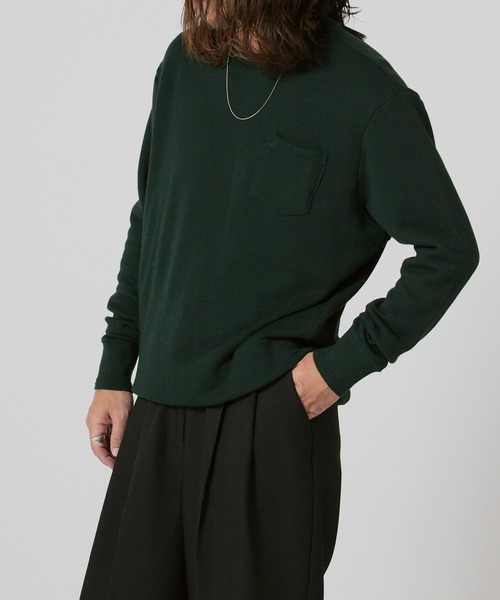 FLISTFIA（フリストフィア）の「FLISTFIA Long Sleeve Sweater / LR01016（スウェット・メンズ・ダークグリーン・3）」の4枚目の写真