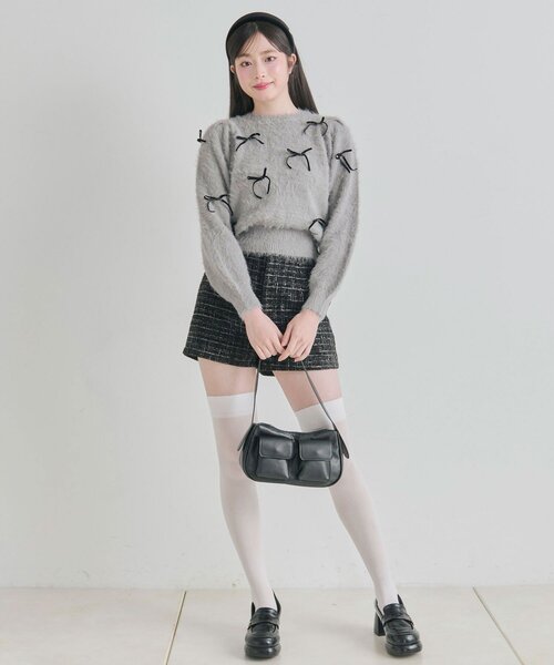 OLIVE des OLIVE（オリーブデオリーブ）の「フェザートップス（ニット/セーター・レディース・オフホワイト/グレー/サックスブルー/ピンク・FREE）」の20枚目の写真
