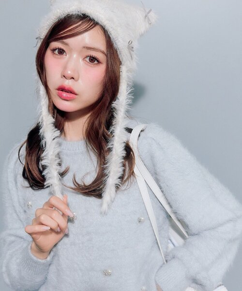 OLIVE des OLIVE（オリーブデオリーブ）の「フェザートップス（ニット/セーター・レディース・オフホワイト/グレー/サックスブルー/ピンク・FREE）」の22枚目の写真