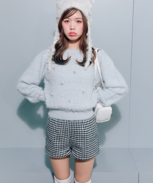 OLIVE des OLIVE（オリーブデオリーブ）の「フェザートップス（ニット/セーター・レディース・オフホワイト/グレー/サックスブルー/ピンク・FREE）」の3枚目の写真