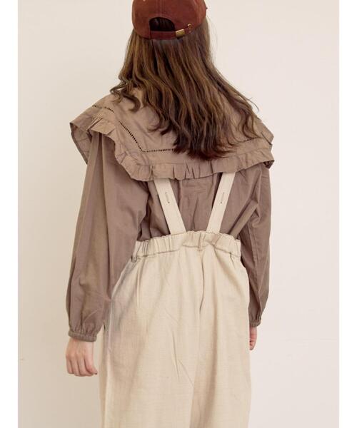 Samansa Mos2（サマンサ モスモス）の「ビッグカラーブラウス（シャツ/ブラウス・レディース・オフホワイト/ブラック/ブラウン・F）」の7枚目の写真