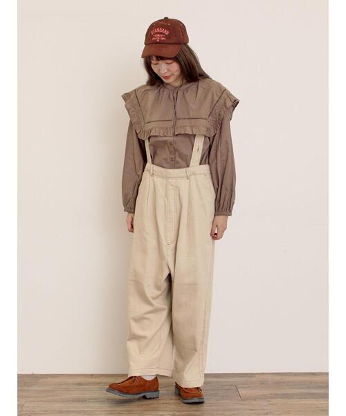 Samansa Mos2（サマンサ モスモス）の「ビッグカラーブラウス（シャツ/ブラウス・レディース・オフホワイト/ブラック/ブラウン・F）」の8枚目の写真