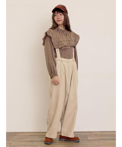 Samansa Mos2（サマンサ モスモス）の「ビッグカラーブラウス（シャツ/ブラウス・レディース・オフホワイト/ブラック/ブラウン・F）」の9枚目の写真