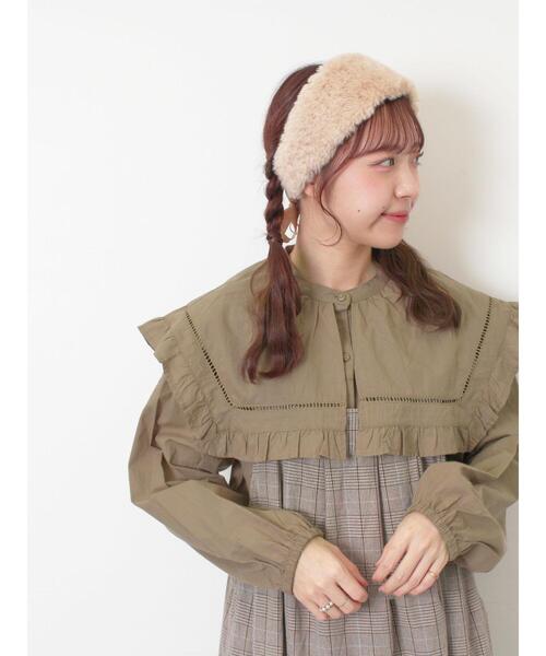 Samansa Mos2（サマンサ モスモス）の「ビッグカラーブラウス（シャツ/ブラウス・レディース・オフホワイト/ブラック/ブラウン・F）」の14枚目の写真