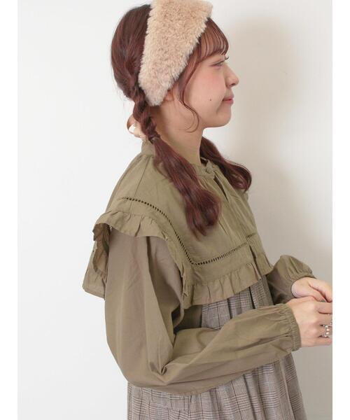 Samansa Mos2（サマンサ モスモス）の「ビッグカラーブラウス（シャツ/ブラウス・レディース・オフホワイト/ブラック/ブラウン・F）」の16枚目の写真