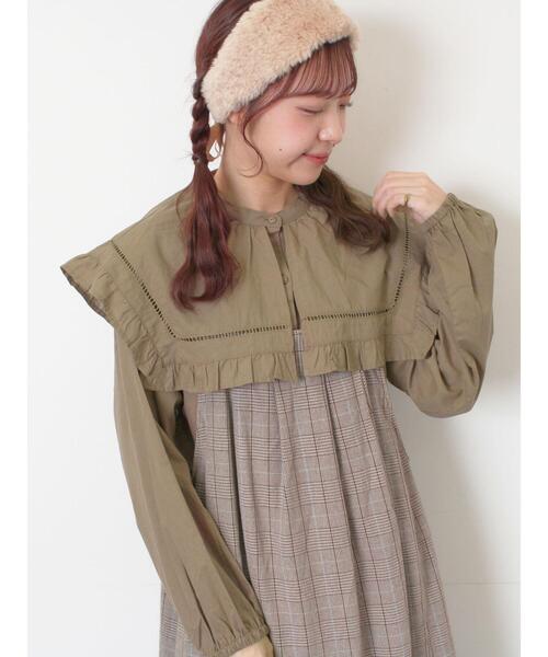 Samansa Mos2（サマンサ モスモス）の「ビッグカラーブラウス（シャツ/ブラウス・レディース・オフホワイト/ブラック/ブラウン・F）」の18枚目の写真