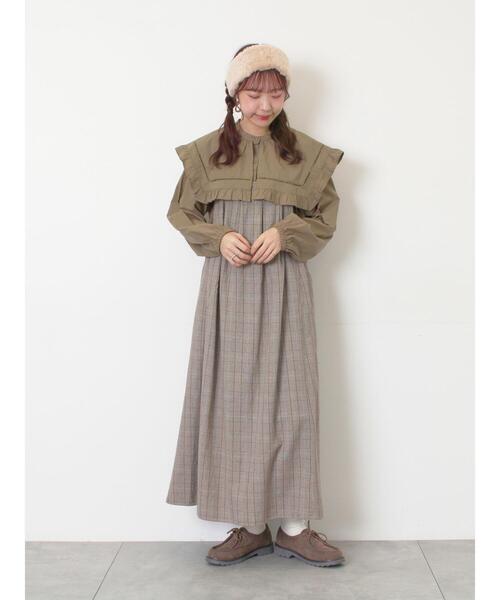 Samansa Mos2（サマンサ モスモス）の「ビッグカラーブラウス（シャツ/ブラウス・レディース・オフホワイト/ブラック/ブラウン・F）」の19枚目の写真