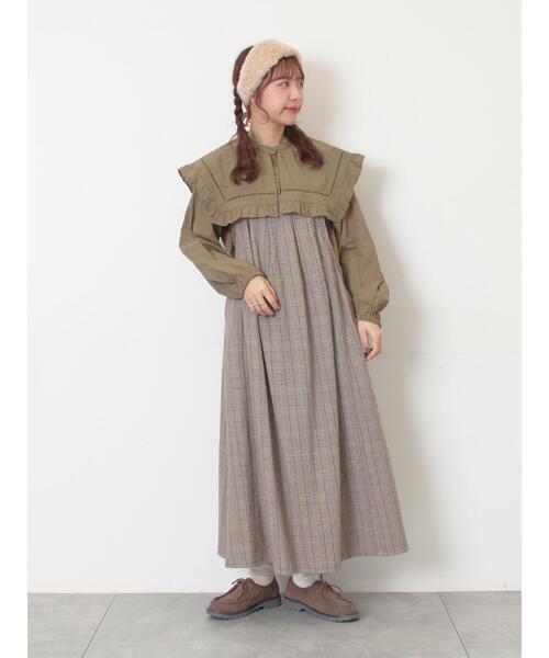 Samansa Mos2（サマンサ モスモス）の「ビッグカラーブラウス（シャツ/ブラウス・レディース・オフホワイト/ブラック/ブラウン・F）」の21枚目の写真