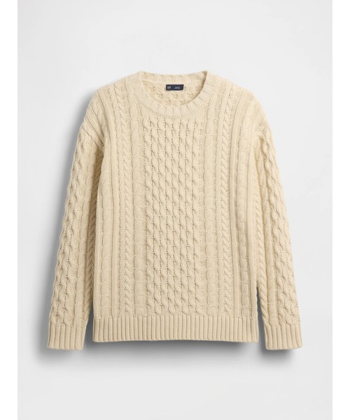 GAP（ギャップ）の「リラックスフィット ケーブルニットセーター（ニット/セーター・メンズ・アイボリー/ネイビー・XL/L/M/S/XS）」の9枚目の写真