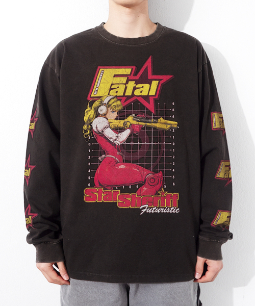 QT8 GARMENTS(キューティーエイトガーメント)の「RG Star Sheriff AQ Washed Long Sleeve (Black)(Tシャツ/カットソー・レディース・その他・X-LARGE/MEDIUM/LARGE)」の2枚目の写真