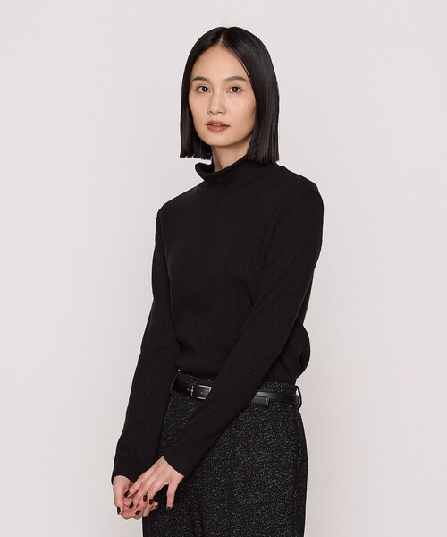 COMME CA(コムサ)の「〔 TALLサイズ 〕 ラグウォームリブニット ハイネックプルオーバー(Tシャツ/カットソー・レディース・ライトグレー/ブルー/グレー/オフホワイト/ブラック・15号/13号)」の2枚目の写真