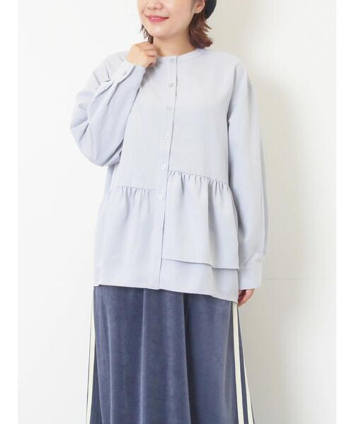 SM2（エスエムツー）の「切替ギャザーブラウス（シャツ/ブラウス・レディース・サックスブルー/ブラック/オフホワイト・F）」の4枚目の写真