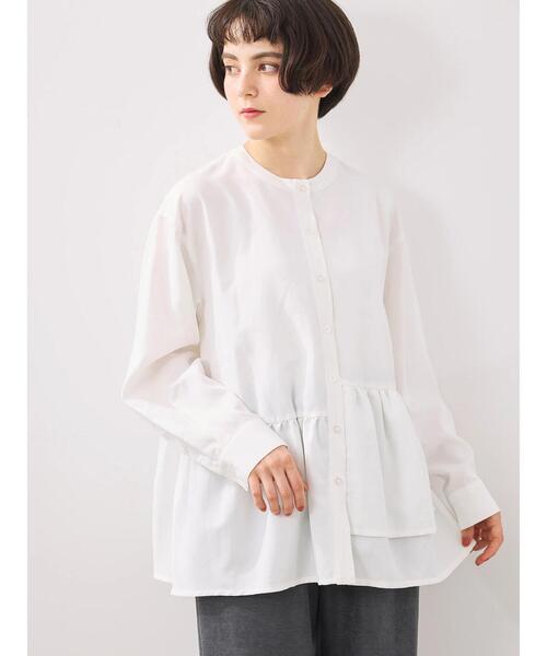 SM2（エスエムツー）の「切替ギャザーブラウス（シャツ/ブラウス・レディース・サックスブルー/ブラック/オフホワイト・F）」の9枚目の写真